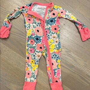 Little sleepies Floral Footie in Pink and Blue